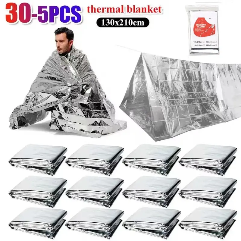 10-30Pcs Extra Large 82"X 52" Emergency Solar Mylar Blanket 1