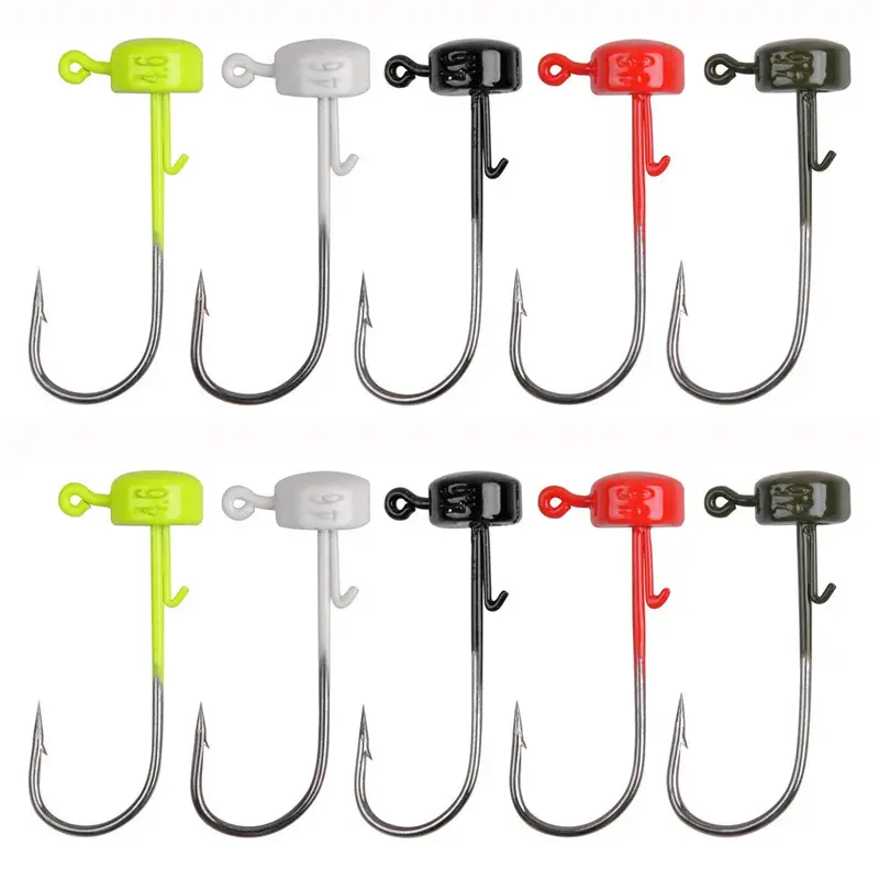 10Pcs Ned Rig Jig Head Fishing Hooks 2.8G 3.5G 4.6G 1