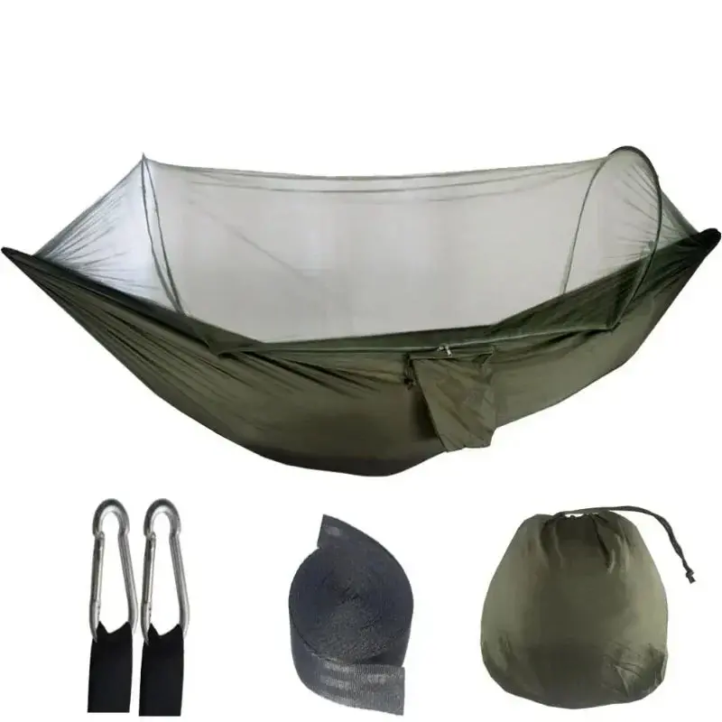 250X120cm Mosquito Camp Hammock With Bug Net – Lightweight Parachute Fabric 1