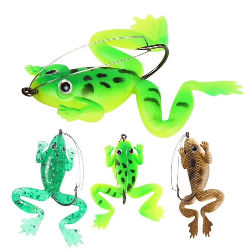 3D Eyes Weedless Soft Frog Lure 6Cm 5.2G - 4Pcs 1