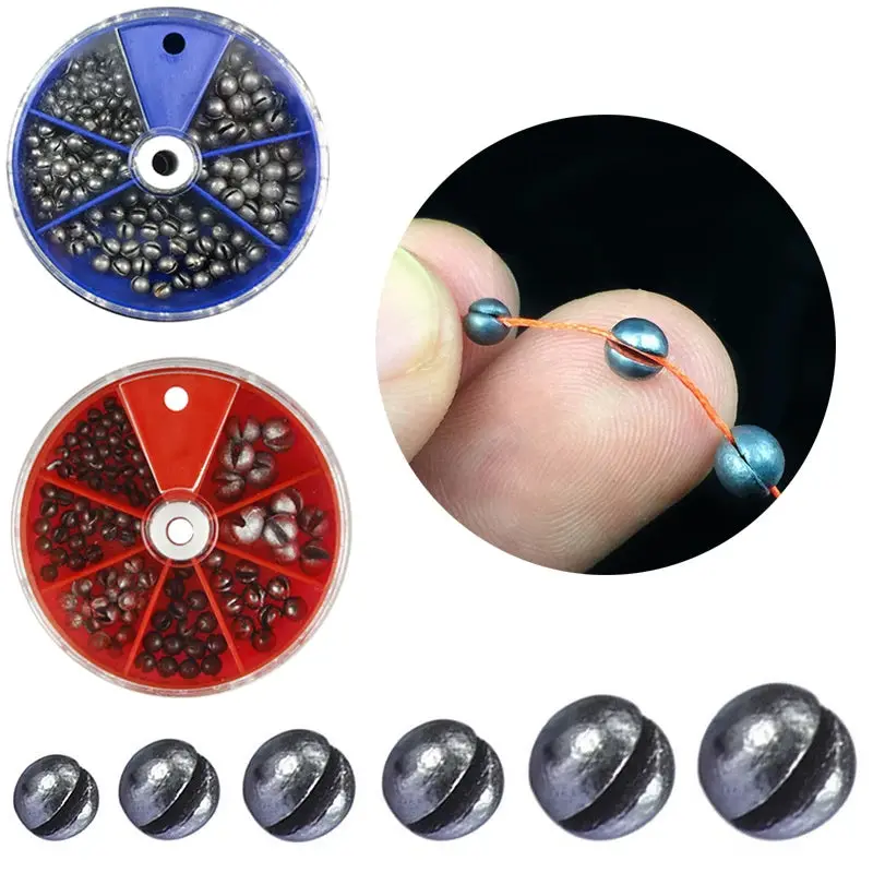 50/106/205Pcs/Set Open Bite Lead Split Shot Sinkers 1