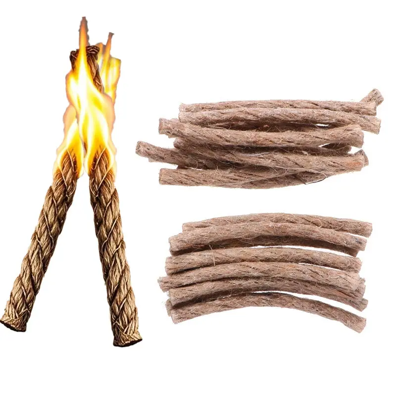 50Pcs Outdoor Campfire Beeswax Hemp Rope 1