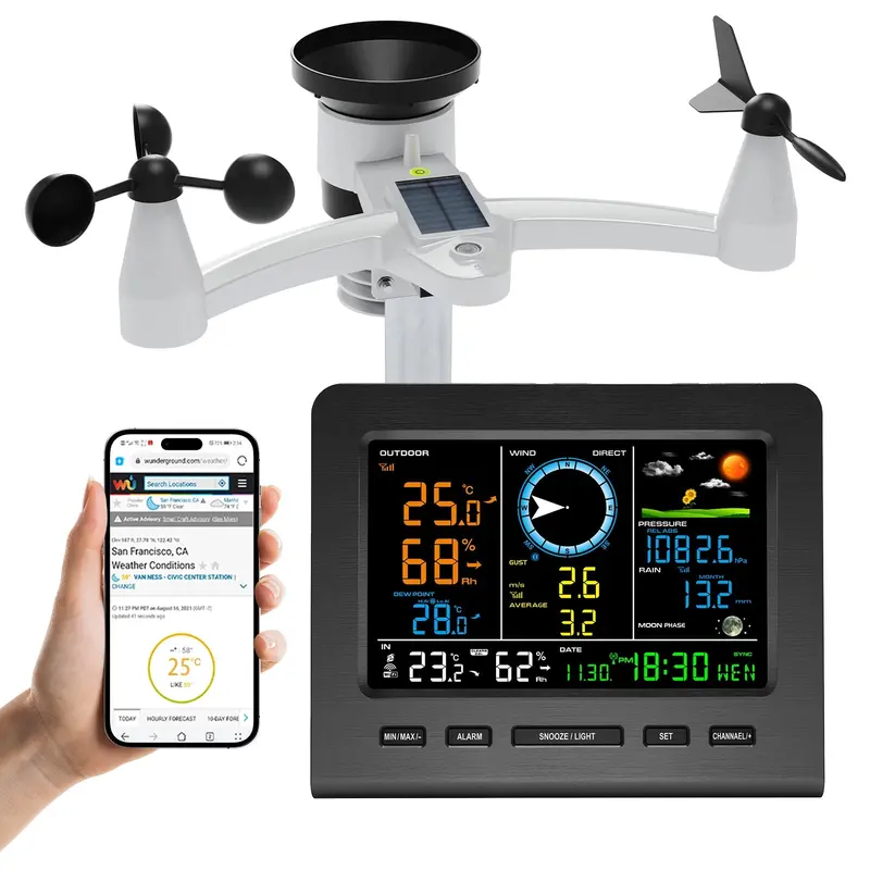 8-In-1 Wireless Outdoor Weather Station With Wifi Sync 1