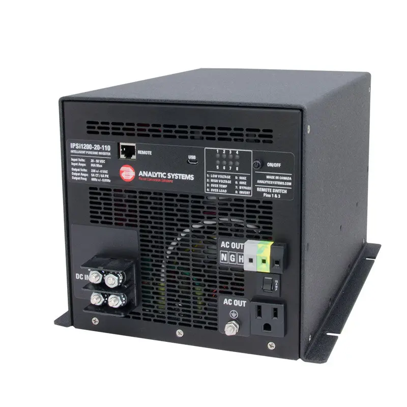 Analytic Systems Ac Intelligent Pure Sine Wave Inverter 1200W, 20-40V In, 110V Out 1