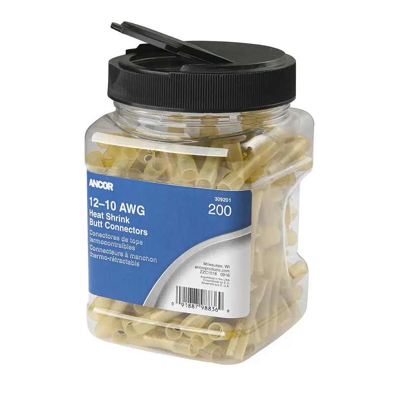 Ancor 12-10 Awg Heat Shrink Butt Connector - 200-Pieces - Jar 1