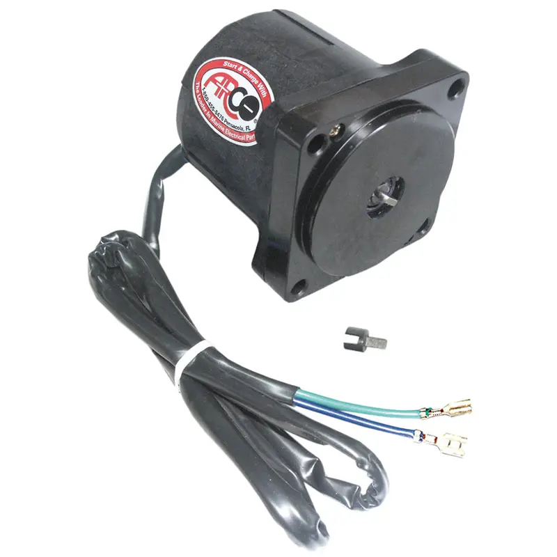 Arco Marine Replacement Johnson/Evinrude Tilt Trim Motor - 2-Wire, 4 Bolt, Flat Blade Shaft 1