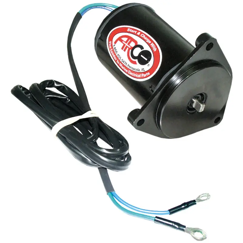 Arco Marine Replacement Outboard Tilt Trim Motor - Yamaha, 2-Wire, 3 Bolt, Flat Blade Shaft 1