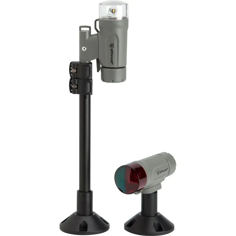 Attwood Paddlesport Portable Navigation Light Kit - Screw Down Or Adhesive Pad - Gray 1