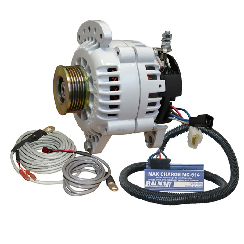 Balmar Alternator 100 Amp Kit 12V 3.15" Dual Foot Saddle K6 Pulley Regulator  Temp Sensor 1