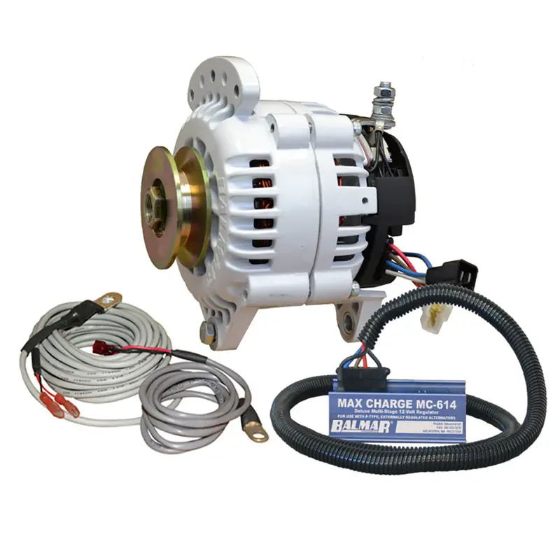Balmar Alternator 100 Amp Kit 12V 3.15" Dual Foot Saddle Single Vee Pulley Regulator  Temp Sensor 1