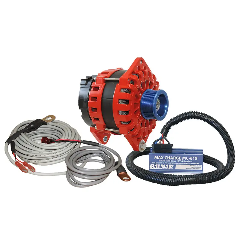 Balmar Alternator 250 Amp Kit 12V 3.15" Dual Foot Saddle J10 Pulley Regulator  Temp Sensor 1