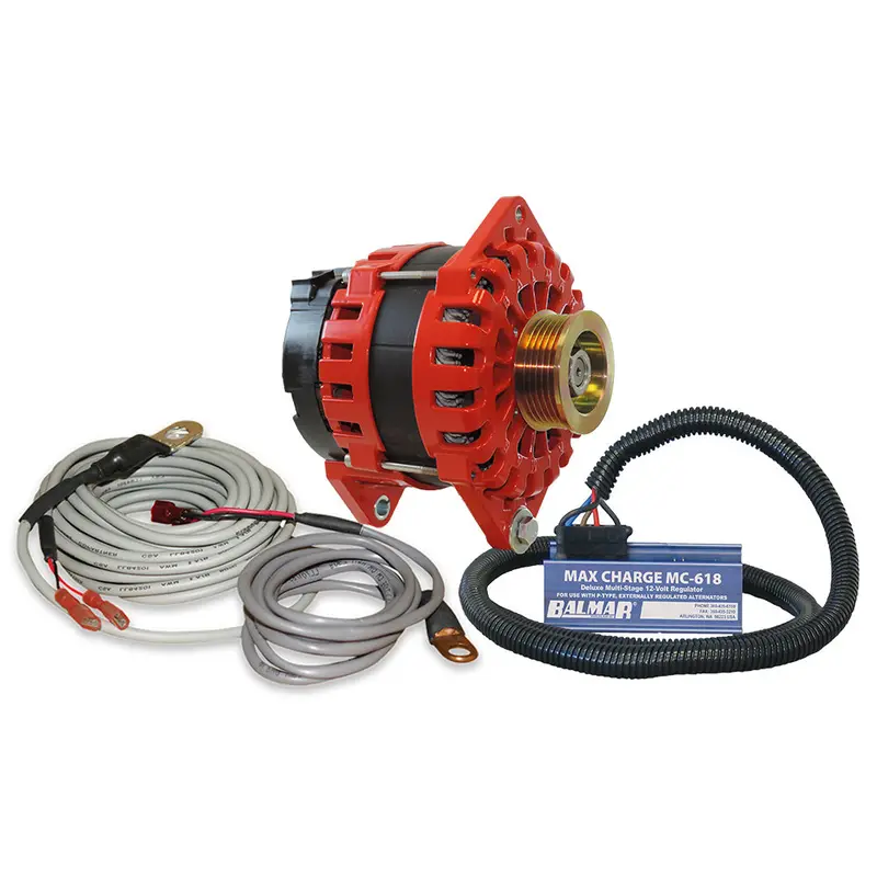 Balmar Alternator 250 Amp Kit 12V 3.15" Dual Foot Saddle K6 Pulley Regulator  Temp Sensor 1