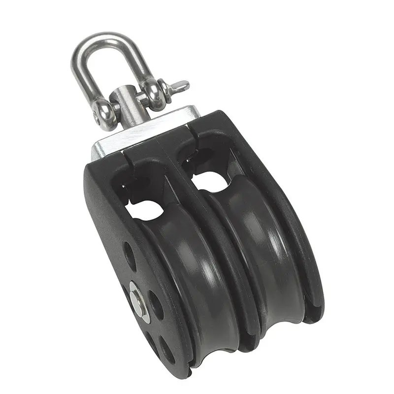 Barton Marine Size 3 45Mm Plain Bearing Pulley Block Double W/Swivel 1