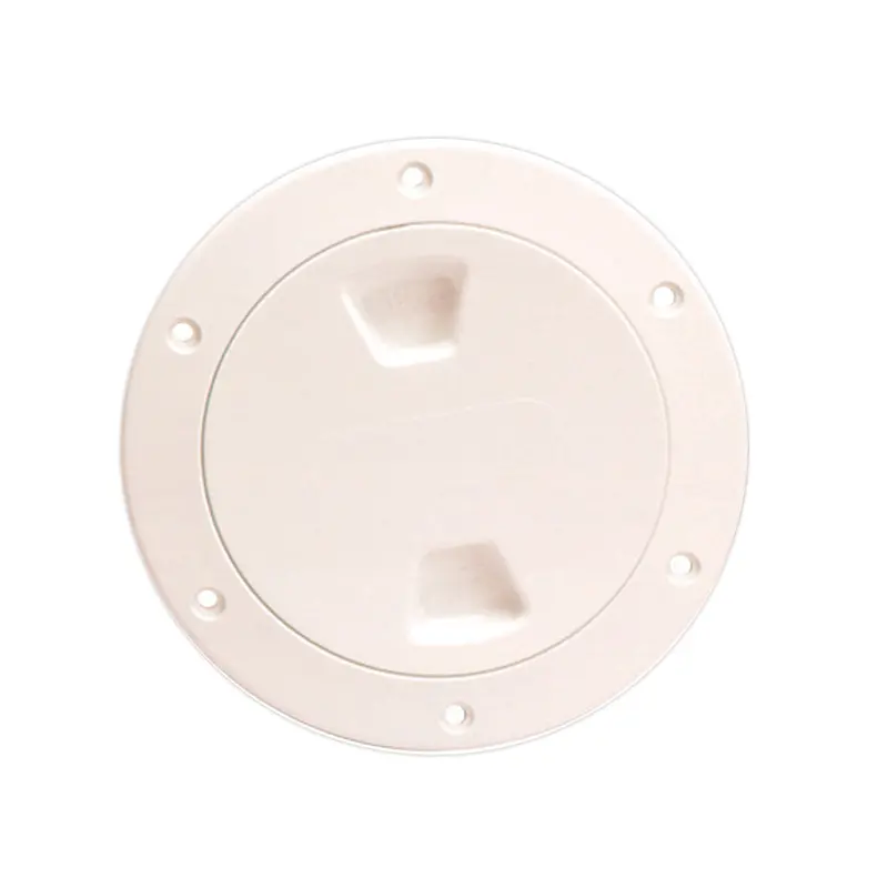 Beckson 4" Smooth Center Screw-Out Deck Plate - Beige 1