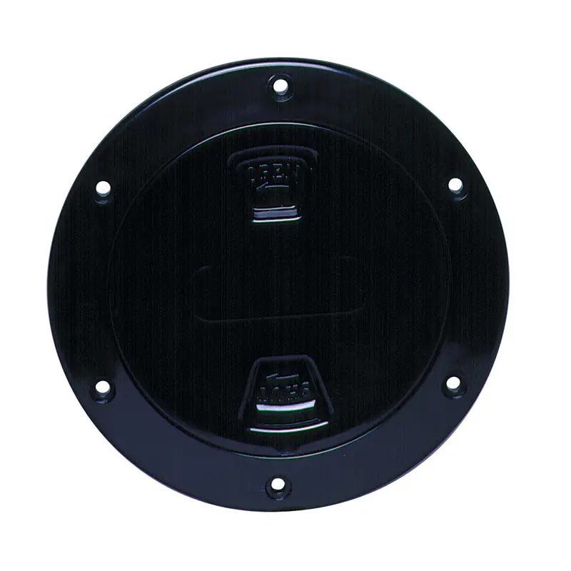 Beckson 4" Smooth Center Screw-Out Deck Plate - Black 1