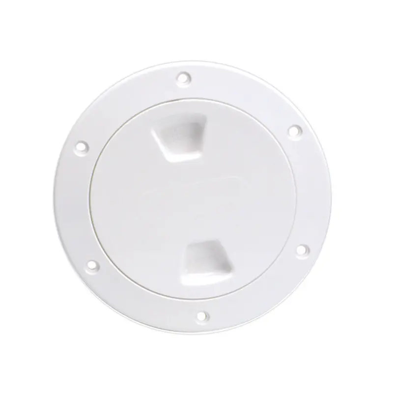 Beckson 4" Smooth Center Screw-Out Deck Plate - White 1
