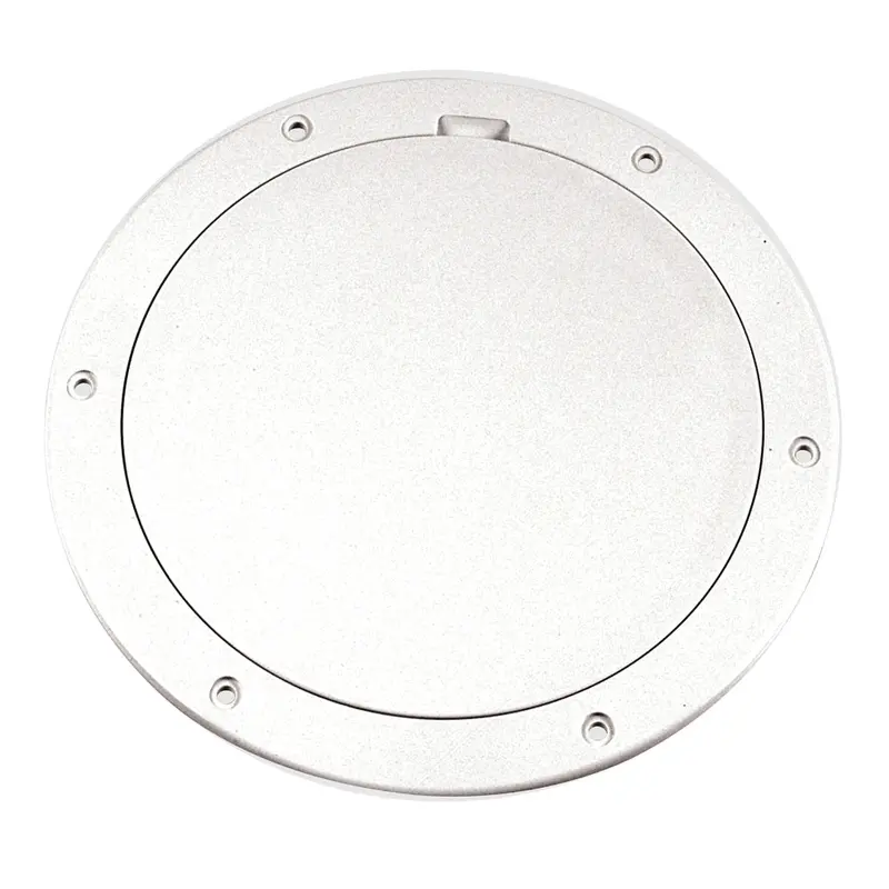 Beckson 6" Smooth Center Pry-Out Deck Plate - White 1