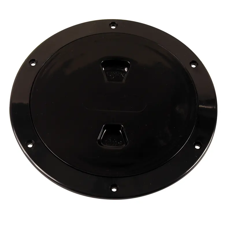 Beckson 6" Smooth Center Screw-Out Deck Plate - Black 1