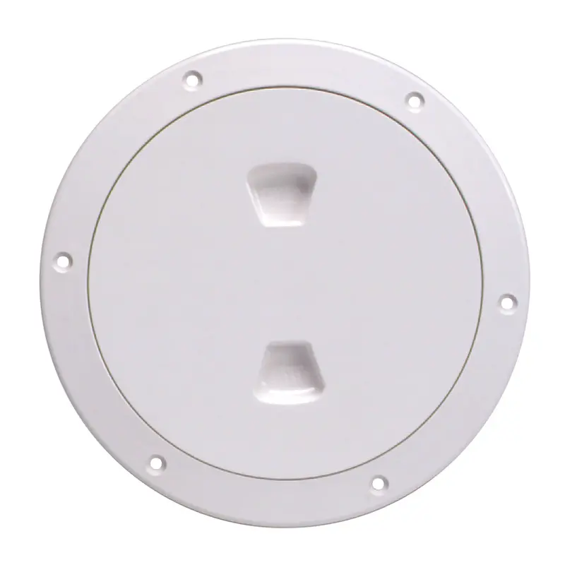 Beckson 6" Smooth Center Screw-Out Deck Plate - White 1