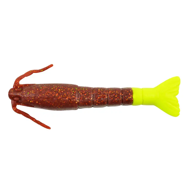 Berkley Gulp! Saltwater Shrimp - 3" - Root Beer Gold/Chartreuse 1