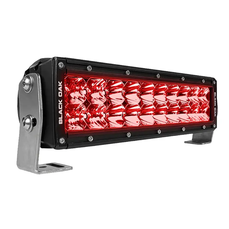 Black Oak 10" Red Led Predator Hunting Light Bar - Combo Optics - Black Housing - Pro Series 3.0 1