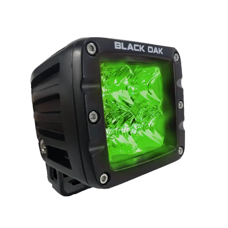 Black Oak 2" Green Led Hog Hunting Pod Light - Flood Optics - Black Housing - Pro Series 3.0 1