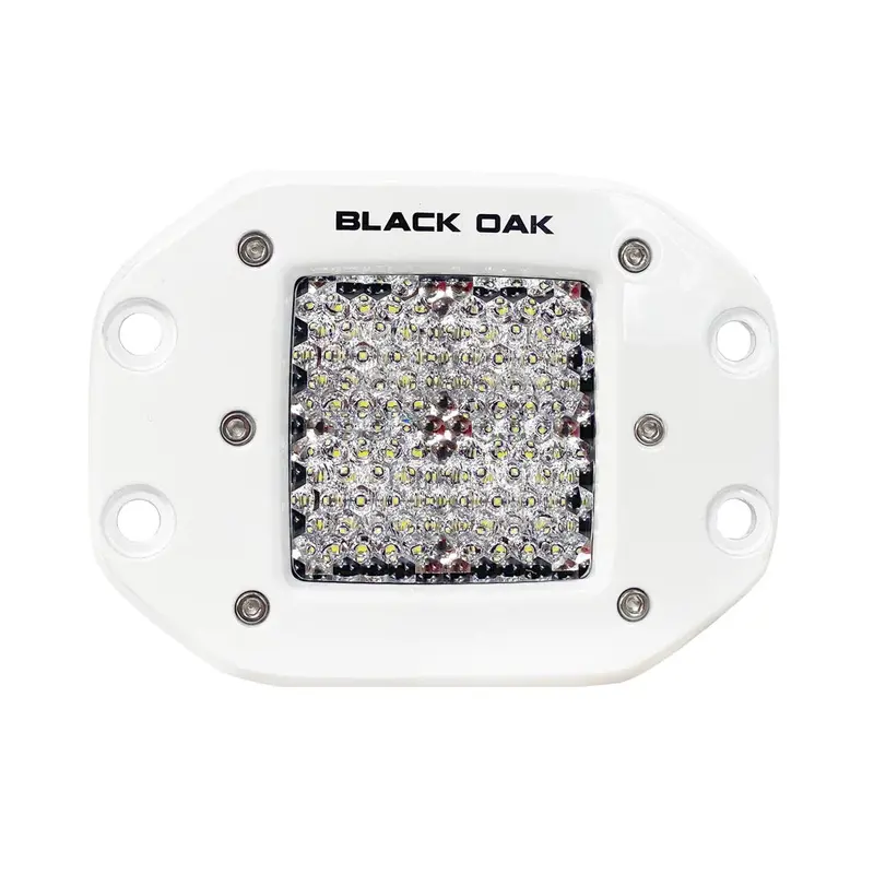 Black Oak 2" Marine Flush Mount Led Pod Light - Diffused Optics - White Housing - Pro Series 3.0 1