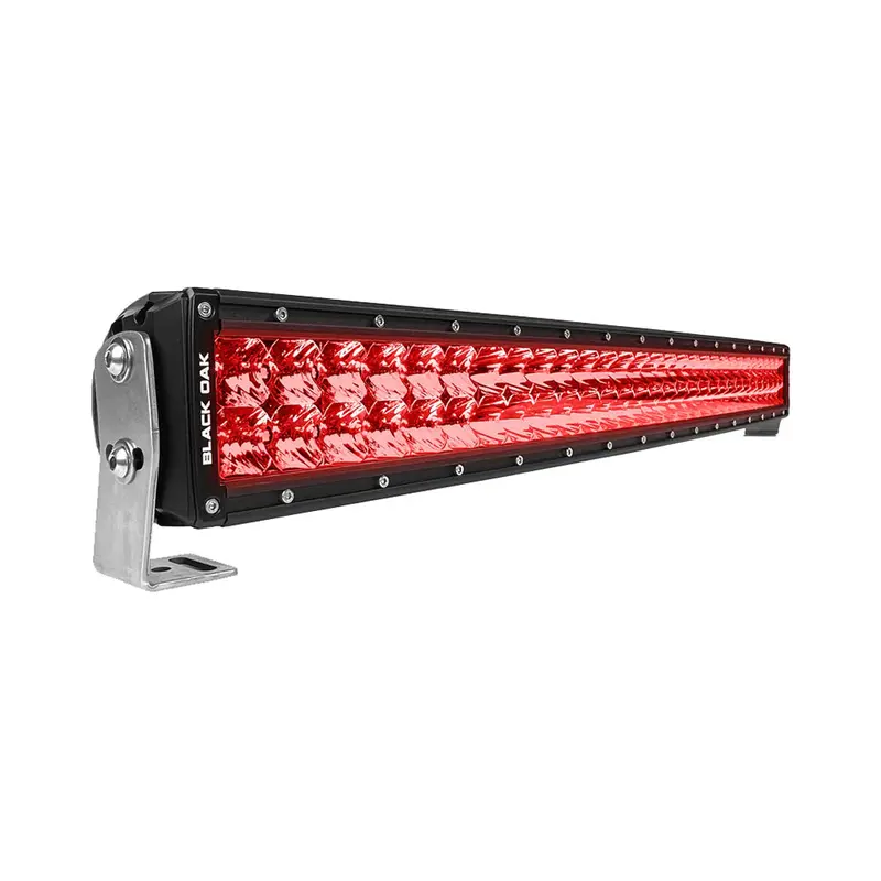Black Oak 30" Curved Double Row Red Led Predator Hunting Light Bar - Combo Optics - Black Housing - Pro Series 3.0 1