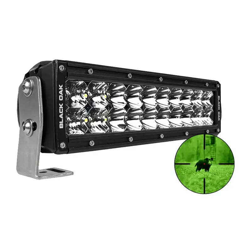Black Oak Pro Series 3.0 10" 850Nm Infrared Double Row Led Light Bar - Combo Optics - Black Housing 1