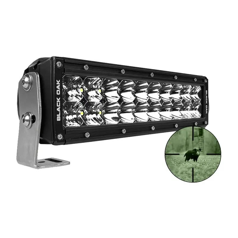 Black Oak Pro Series Double Row Combo Infrared 10" 940Nm Light Bar - Black 1