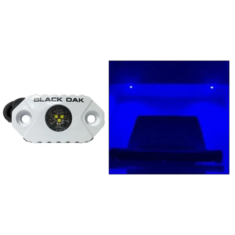 Black Oak Rock Accent Light - Blue Leds - White Housing 1