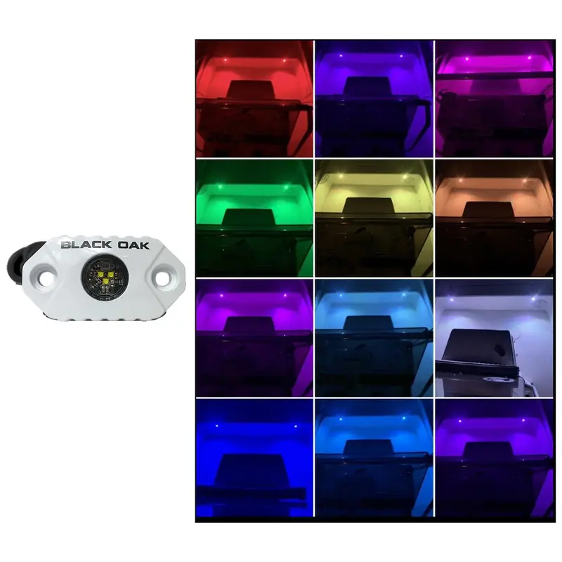 Black Oak Rock Accent Light - Rgb - White Housing 1
