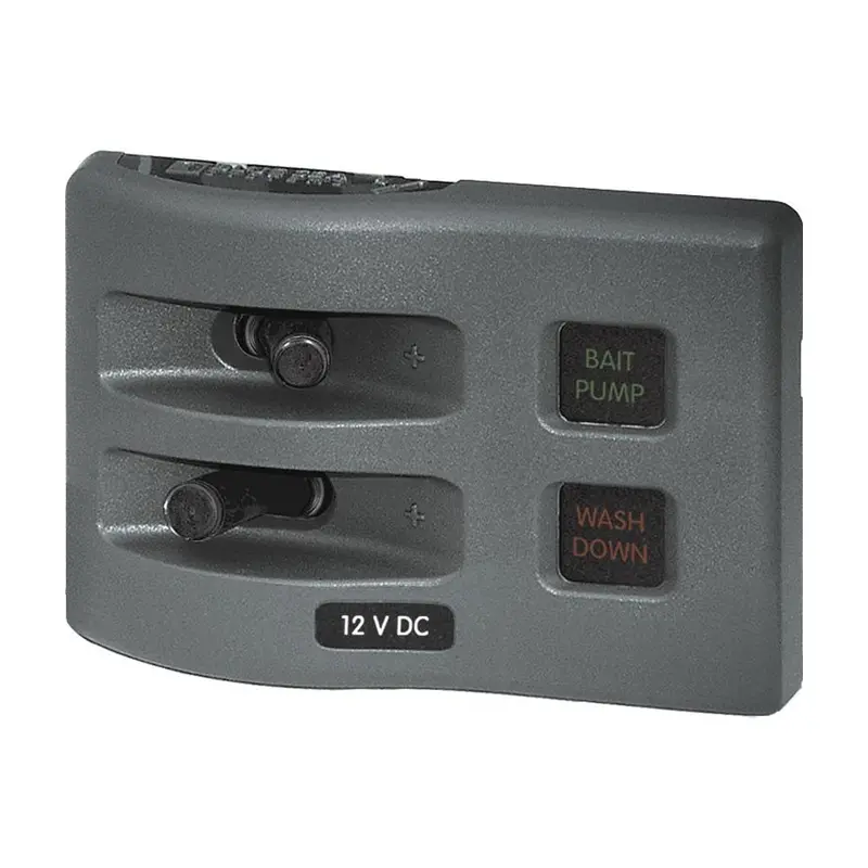 Blue Sea 4302 Weatherdeck Water Resistant Fuse Panel - 2 Position - Grey 1