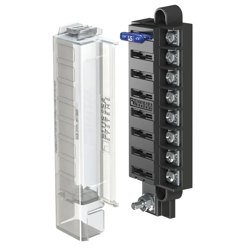 Blue Sea 5046 St Blade Compact Fuse Blocks - 8 Circuits W/Cover 1