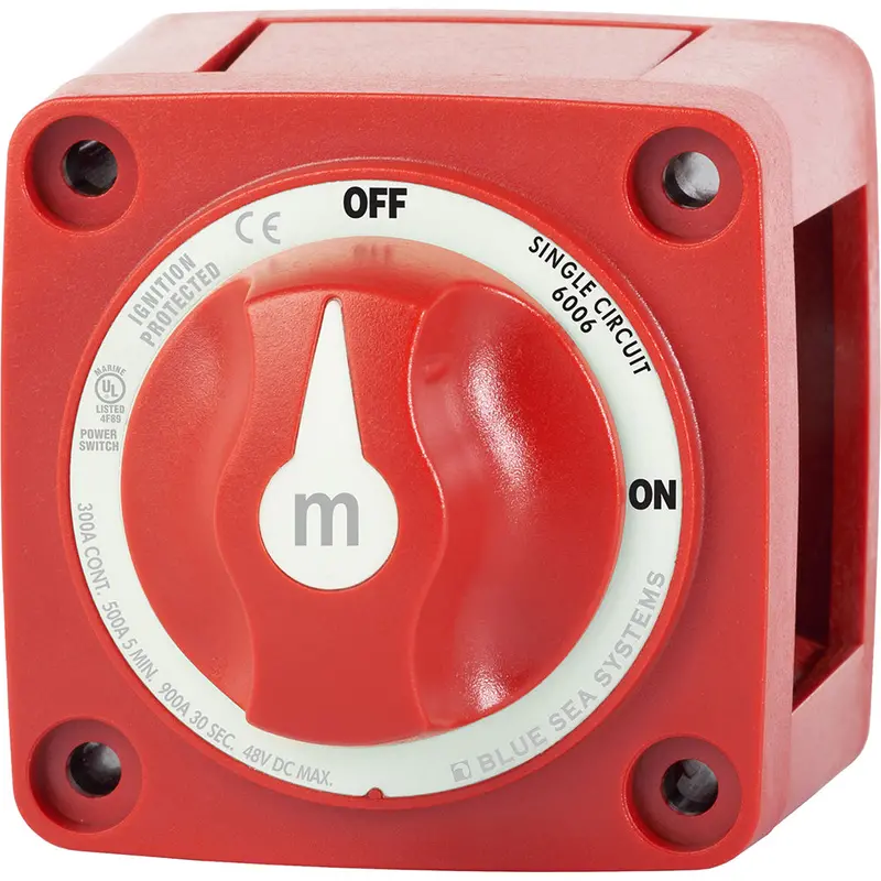 Blue Sea 6006 M-Series (Mini) Battery Switch Single Circuit On/Off Red 1