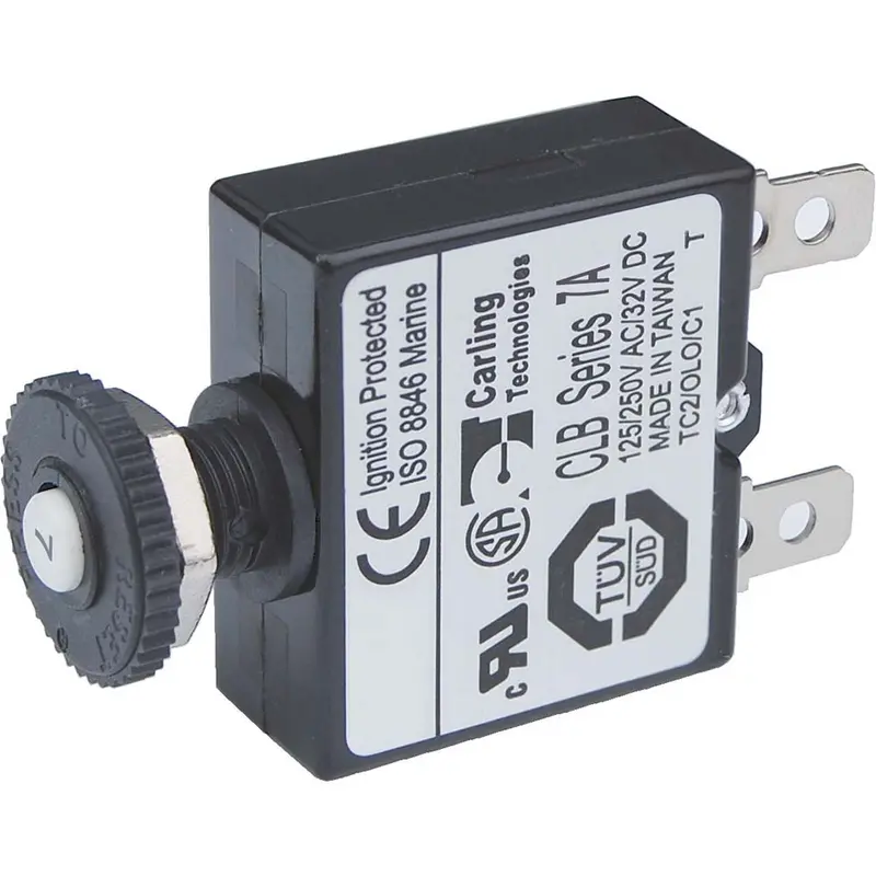Blue Sea 7053 7A Push Button Thermal With Quick Connect Terminals 1