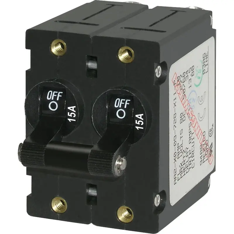 Blue Sea 7234 A-Series Double Pole Toggle - 15A - Black 1