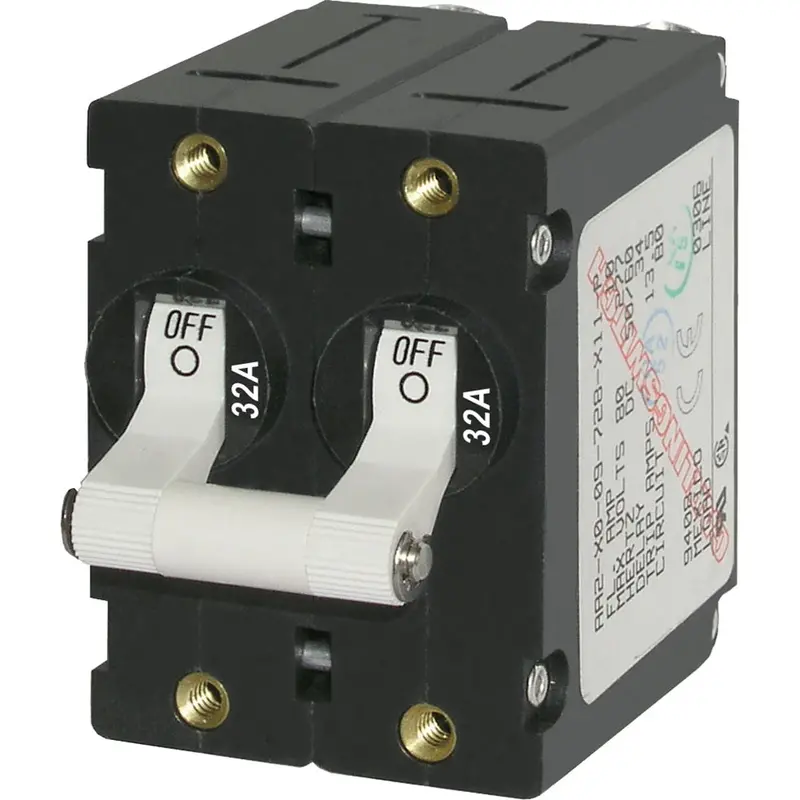 Blue Sea 7295 A-Series Double Pole Toggle - 32A - White 1
