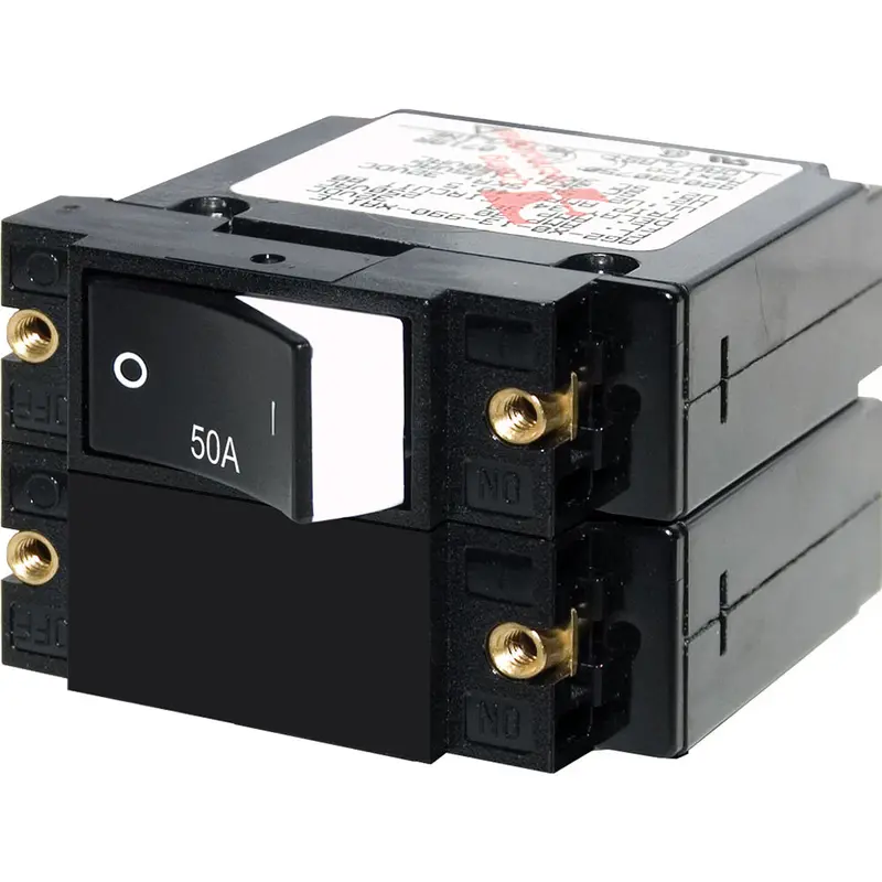Blue Sea 7577 A-Series Raised Rocker Circuit Breaker - Double Pole - 50A 1