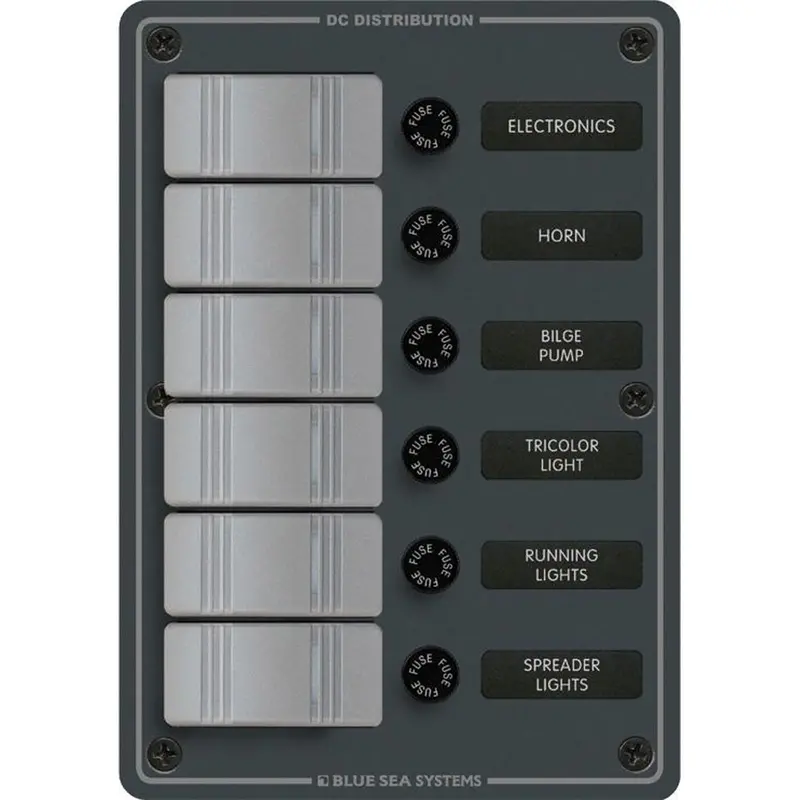 Blue Sea 8053 Slate Grey - 6 Position - Vertical 1
