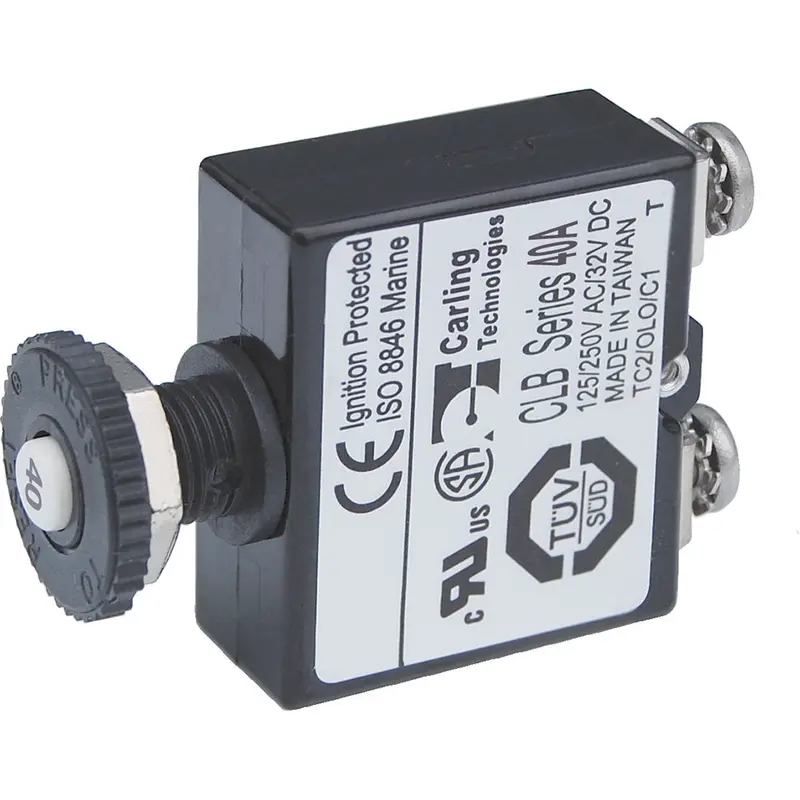 Blue Sea Push Button Reset Only Screw Terminal Circuit Breaker - 40 Amps 1
