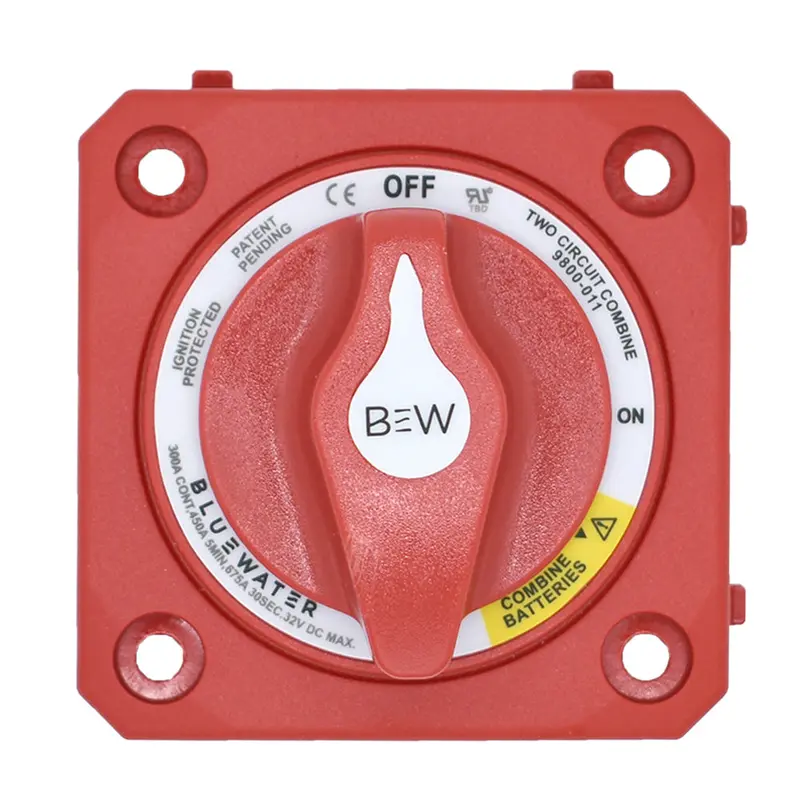 Bluewater Off/On Combine Battery Switch W/O Base - Panel Mount - Red 1