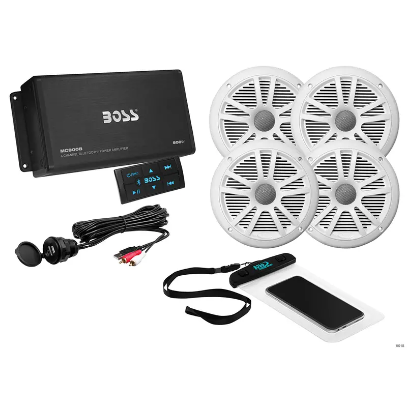 Boss Audio Ask904b.64 4 Channel Amplifier  2 Pairs Of 6.5" Speaker Kit - White 1