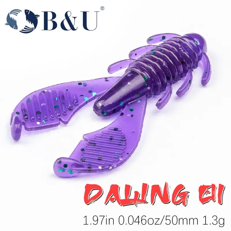 B&U 3/15Pcs Wangdao01 50Mm 1.3G Sinking Soft Plastic Craw Lure 1