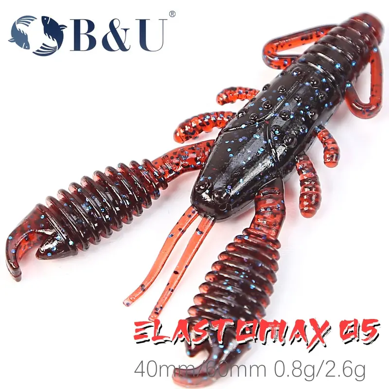 B&U Elastomax05 8/10Pcs 40Mm/60Mm Floating Craw Soft Lure 1