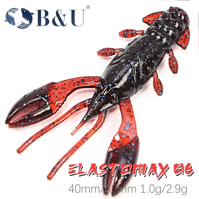 B&U Elastomax06 8/10Pcs 40Mm 60Mm Soft Plastic Floating Craw Bait 1