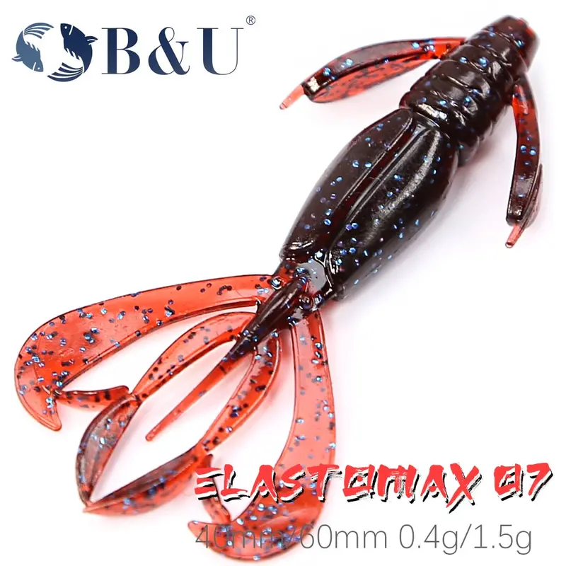 B&U Elastomax08 8/10Pcs 40Mm/60Mm Floating Soft Plastic Crazy Flapper 1