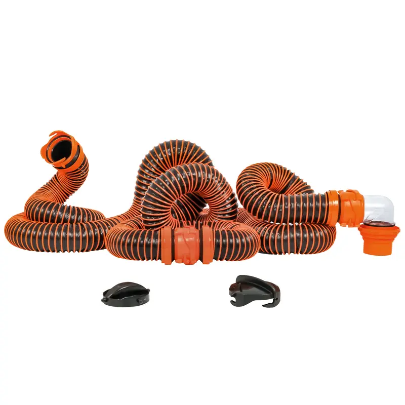 Camco Rhinoextreme 20 Sewer Hose Kit W/4 In 1 Elbow Caps 1