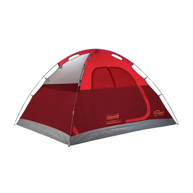 Coleman 4-Person Flatwoods Ii Lightweight Dome Camping Tent - Red 1