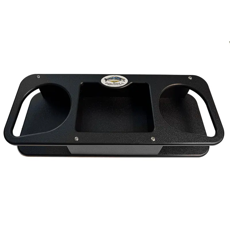 Deep Blue Marine Double Cup Holder W/Suction Cups - Black 1